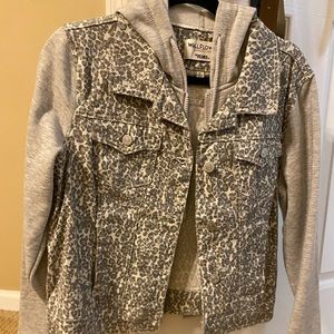 Jean jacket with hoodie